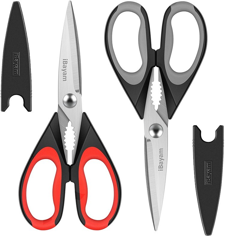 iBayam Heavy-Duty Kitchen Scissors, 2-Pack