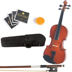 Mendini 16-Inch MA250 Natural Varnish Solid Wood Viola