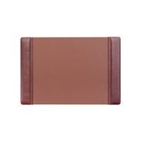Dacasso 25.5 x 17.25 Inch Chocolate Brown Leather Desk Pad with Side Rails