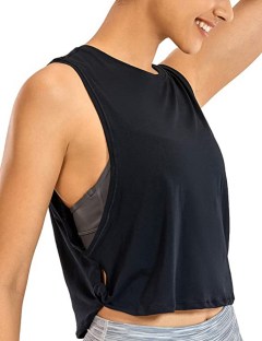 CRZ YOGA Pima Cotton Cropped Tank Tops for Women