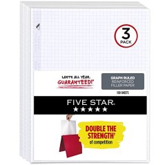 Five Star Graph Ruled Paper (Pack of 3)