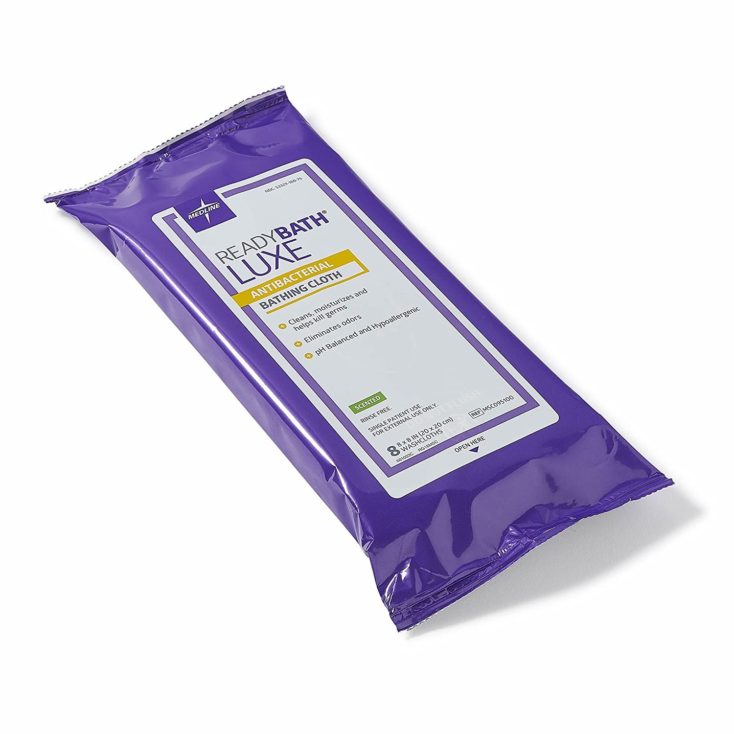 Medline ReadyBath LUXE Antibacterial Body Cleansing Cloth Wipes