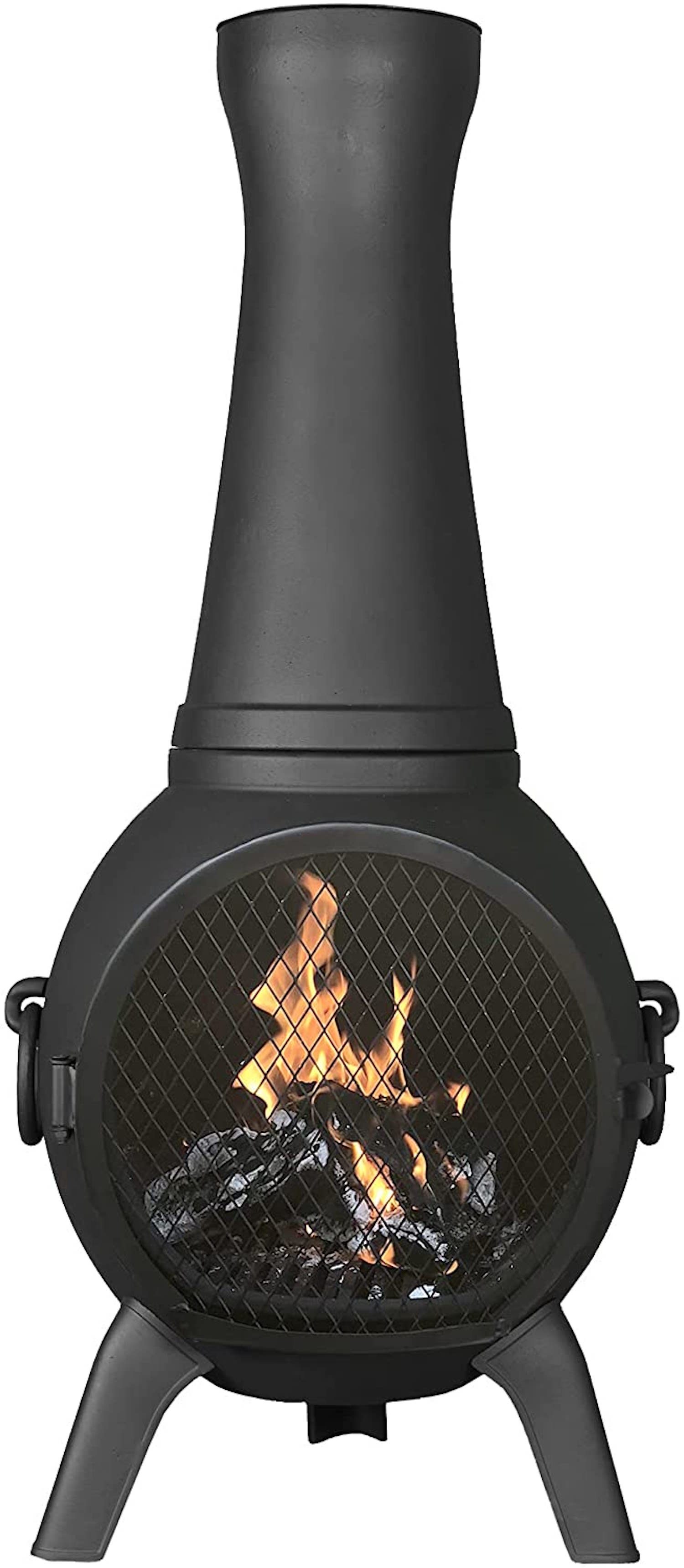 The Blue Rooster Co. Prairie FIRE Outdoor Burning Wood 44&quot; Chiminea Fireplace