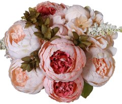 Luyue Vintage Artificial Peony Silk Flowers