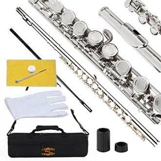 Glory Closed Hole C Flute With Case, Tuning Rod and Cloth, Joint Grease and Gloves