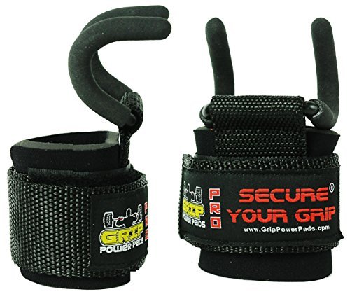 Grip Power Pads Weight Lifting Rod Hooks