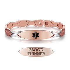 Tarring Stainless Steel Fashion Medical id Bracelet for Women