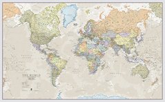 Maps International 77.5" x 46" Giant World Classic MegaMap