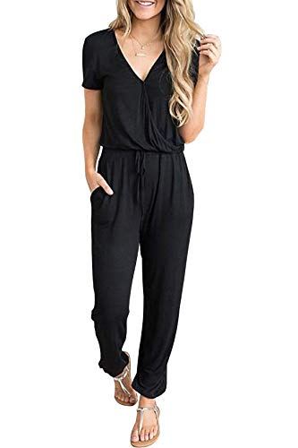 Pretty Garden Women&#039;s Wrap Drawstring Waist Jumpsuit
