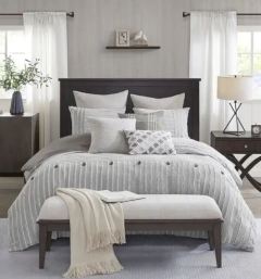 Madison Park Signature  MEssence Oversized Cotton Clipped Jacquard Comforter Set 