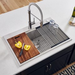 Ruvati Workstation Ledge Drop-in Stainless Steel Kitchen Sink Bowl