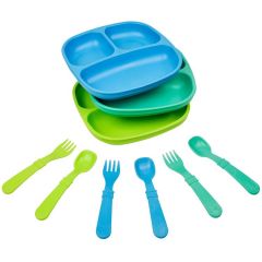 Toddler Utensils Set PLASKIDY Stainless Steel with Silicone Handle