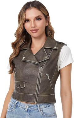 Diashiny Faux Leather Vest