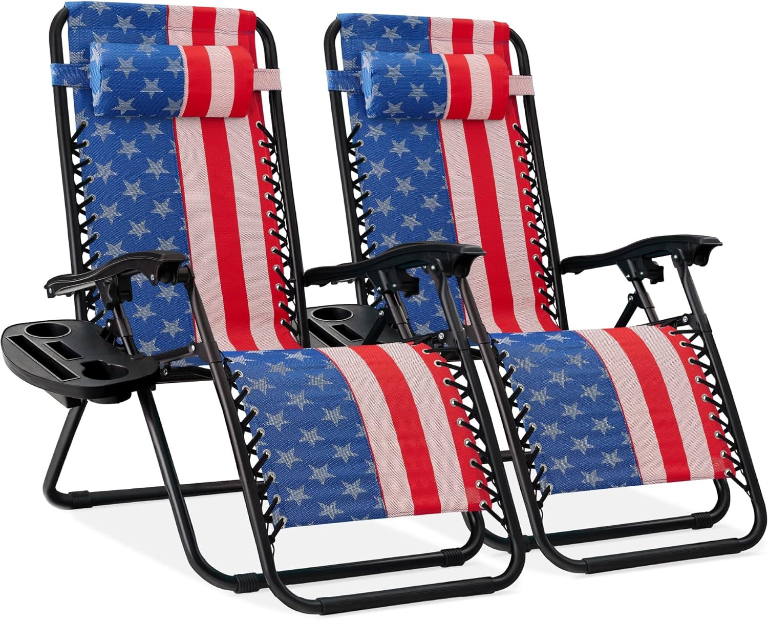 Best Choice Products Set of 2 Adjustable Steel Mesh Zero Gravity Lounge Chairs