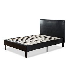 Zinus Deluxe Faux Leather Upholstered Platform Bed with Wooden Slats